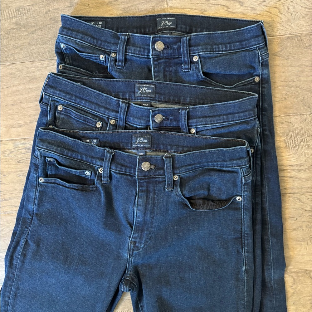 Three Pairs of JCrew Men’s 250 Style Jeans 33x32